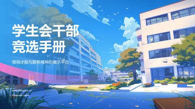 粉色手绘风学生会竞选PPT模板