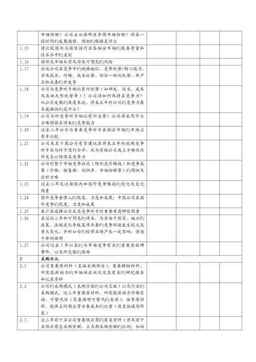 IPO专项项目尽职详细调查清单.docx