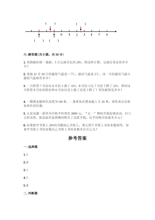 人教版六年级下册数学期中测试卷精品(夺冠系列).docx