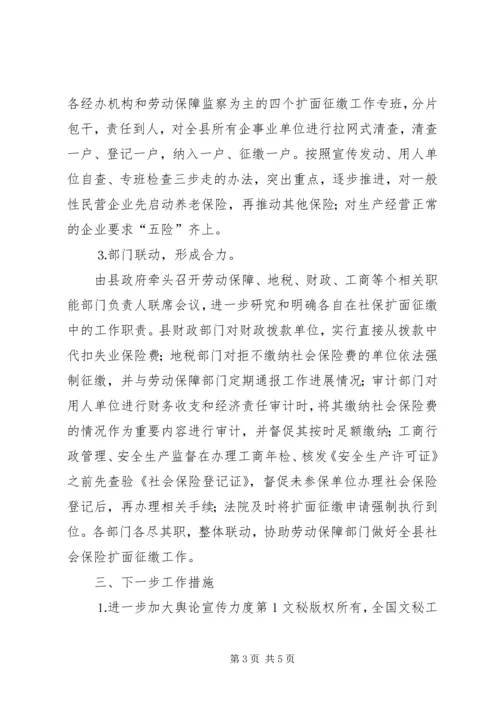 县社会保险扩面征缴工作情况汇报 (3).docx