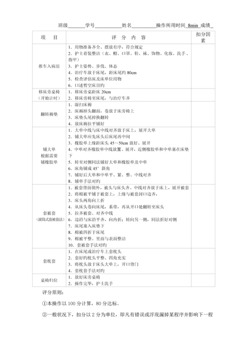 护理基本重点技术操作标准流程图与评分重点标准.docx