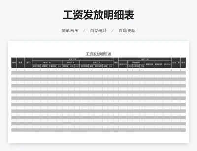 工资发放明细表