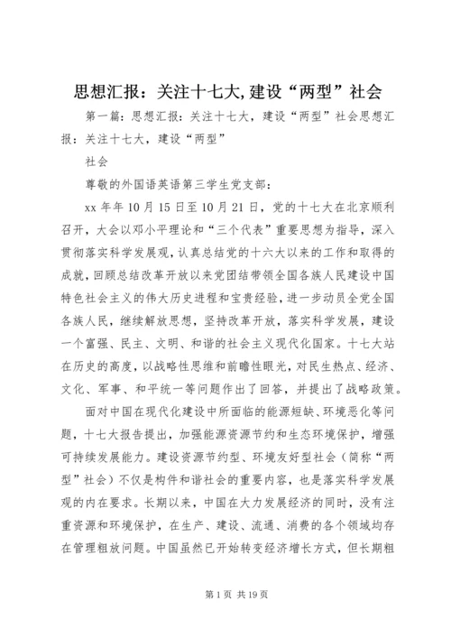 思想汇报：关注十七大,建设“两型”社会.docx