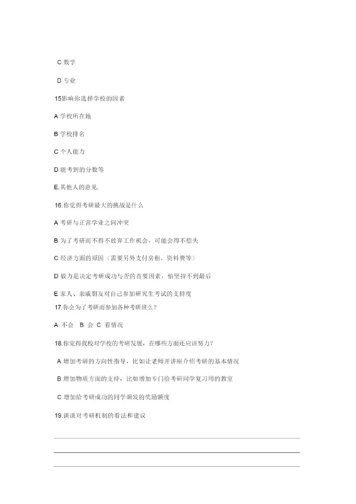关于考研相关方面的调查问卷22.docx
