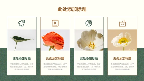 绿色小清新花卉通用PPT演示模板