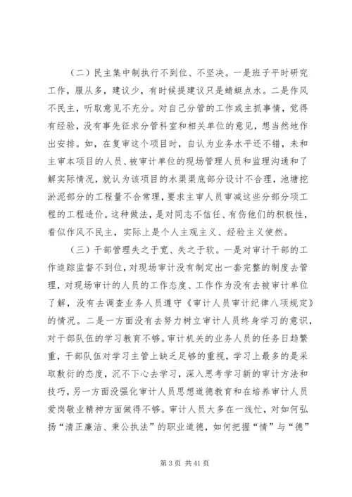 审计局党组成员三严三实民主生活会个人对照检查材料.docx