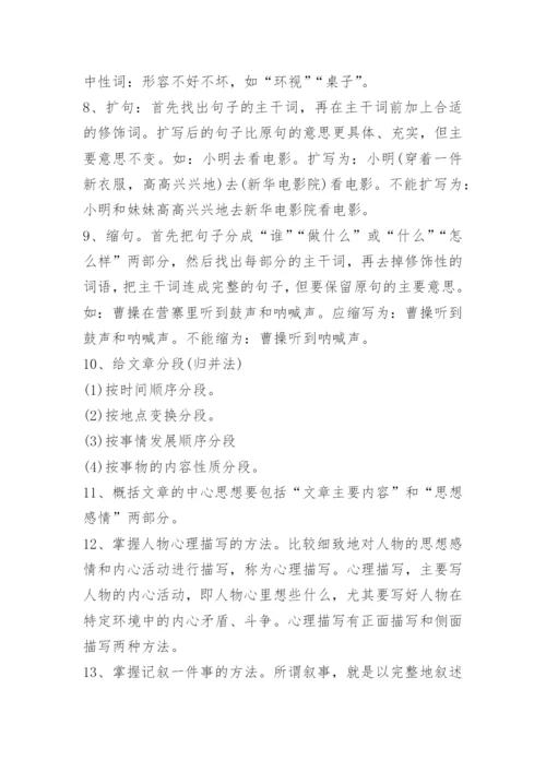 小升初语文必考知识点归纳人教版.docx