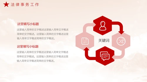 法务工作总结，党政风PPT模板