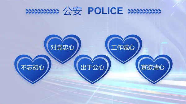 蓝色大气公安警察年终工作总结PPT
