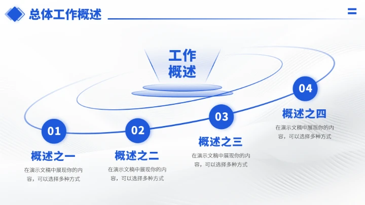 蓝色工作汇报述职年终总结PPT模板