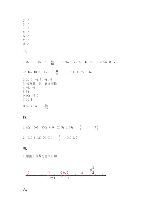 小学六年级数学期末自测题附参考答案（综合卷）.docx