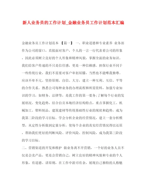 精编之新人业务员的工作计划_金融业务员工作计划范本汇编.docx