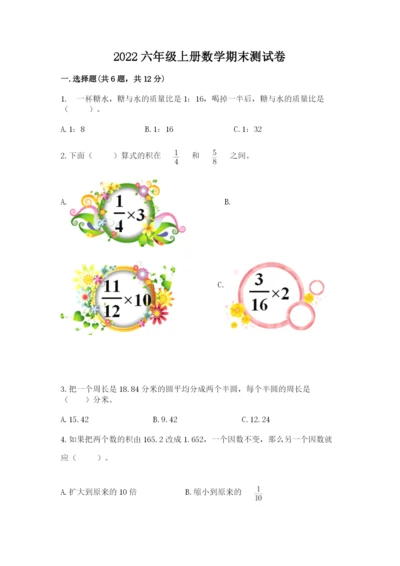 2022六年级上册数学期末测试卷（典优）word版.docx