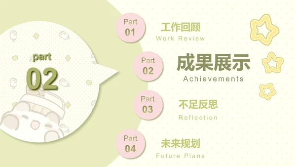 卜卜猫黄色卡通风学生会述职