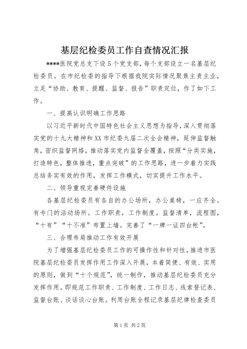 基层纪检委员工作自查情况汇报.docx