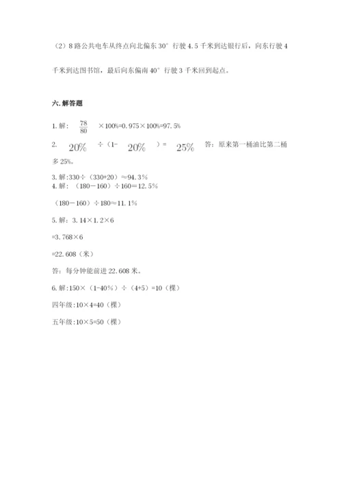 2022人教版六年级上册数学期末卷【网校专用】.docx