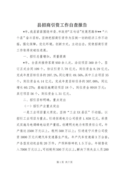 县招商引资工作自查报告.docx