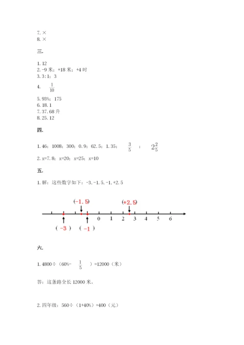 青岛版数学小升初模拟试卷附参考答案【预热题】.docx