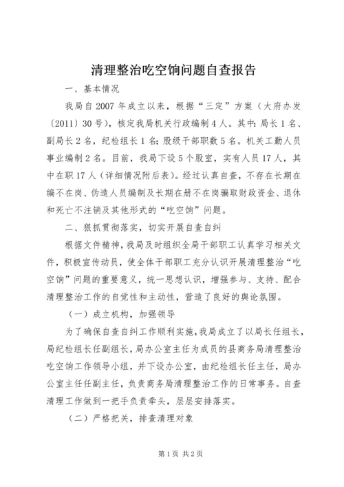 清理整治吃空饷问题自查报告.docx