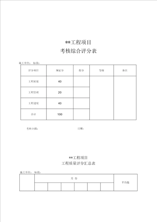 项目施工队考核办法