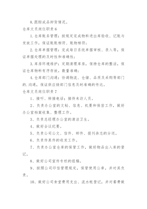 仓库文员岗位职责.docx