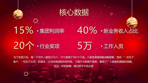 红色简约商务大气年终答谢晚会新年年会PPT模板