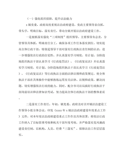 乡镇年行政执法工作总结