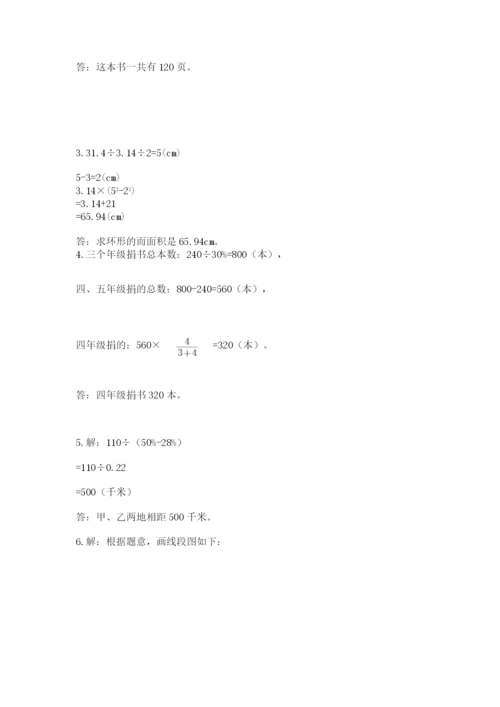 2022人教版六年级上册数学期末卷【考点提分】.docx