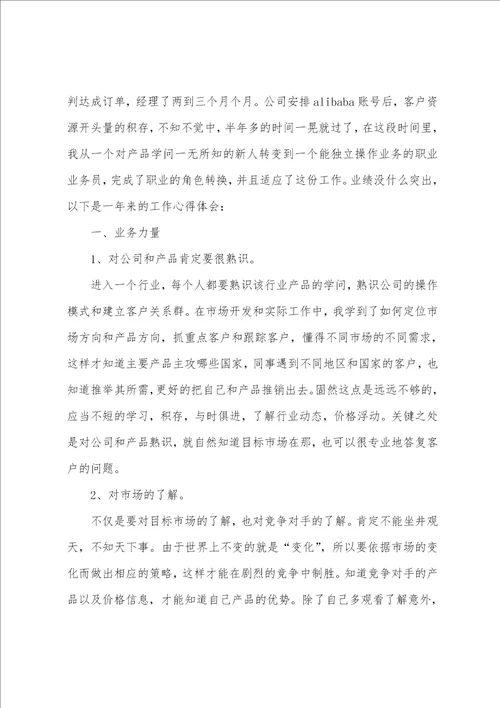 年业务员个人总结范本