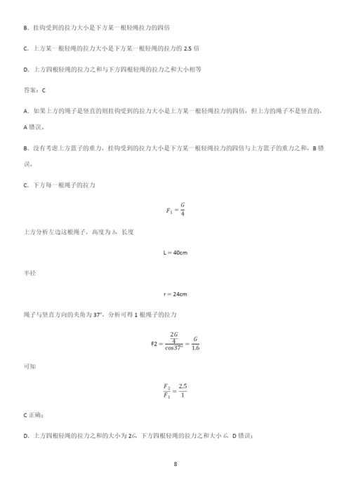 2023人教版带答案高中物理必修一第三章相互作用力微公式版知识点总结归纳.docx