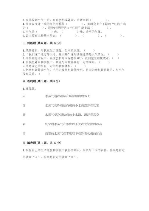 教科版三年级上册科学期末测试卷（考点精练）.docx