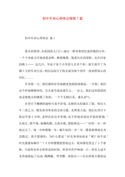 初中军训心得体会锦集7篇（一）.docx