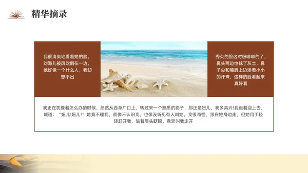 咖啡色实拍城南旧事读书分享PPT课件
