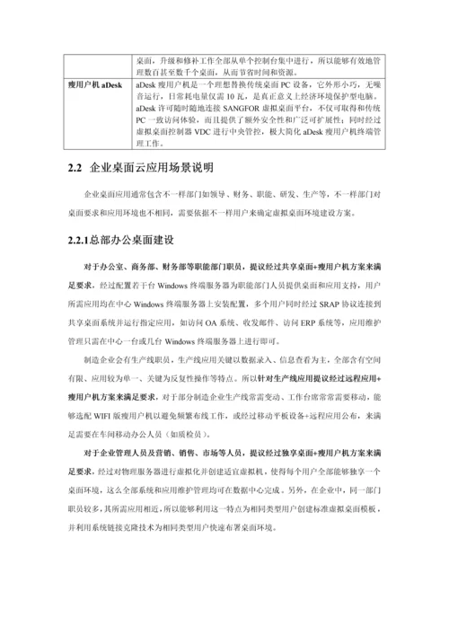 深信服企业办公桌面云解决专业方案.docx