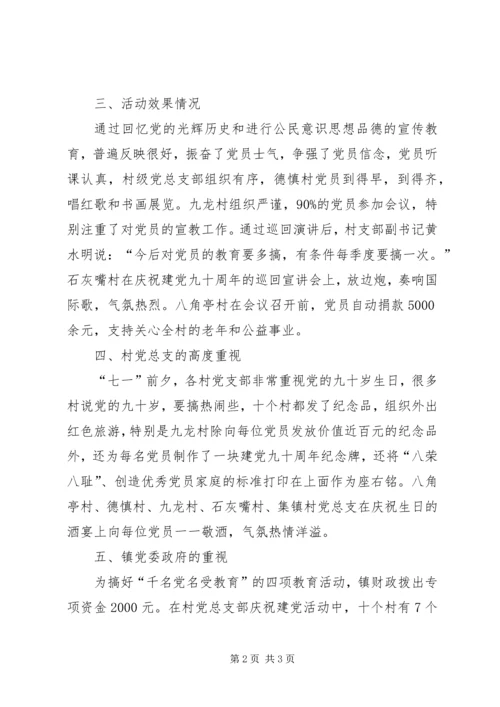 官桥镇开展千名党员受教育四项教育活动情况汇报.docx