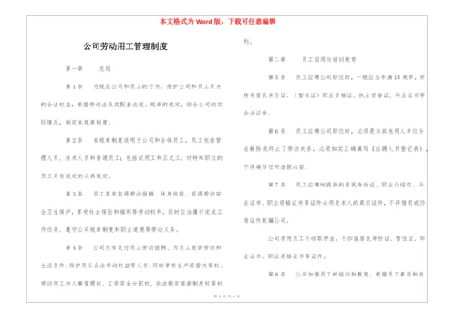 公司劳动用工管理制度.docx