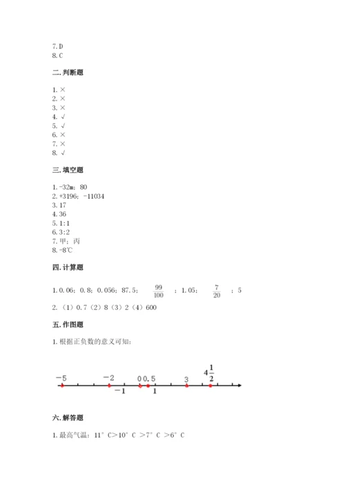沪教版小学数学六年级下册期末检测试题完整答案.docx