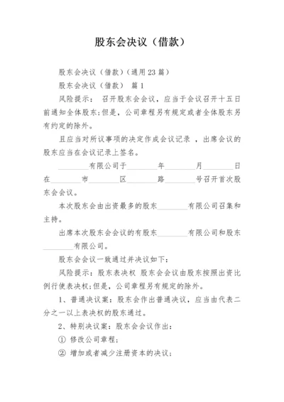 股东会决议（借款）.docx