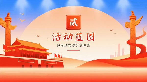 红色党政风国庆节庆祝活动策划案PPT模板