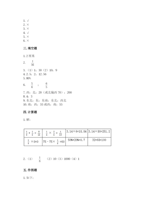 2022人教版六年级上册数学期末测试卷（b卷）word版.docx