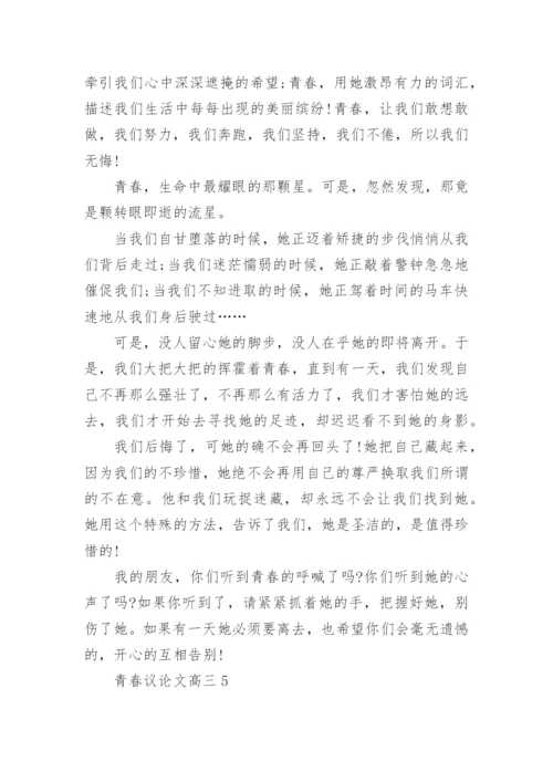 青春议论文高三5篇范文.docx