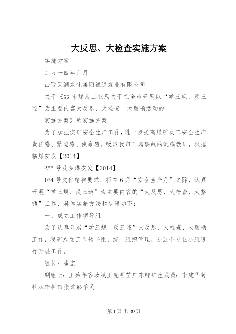 大反思、大检查实施方案.docx
