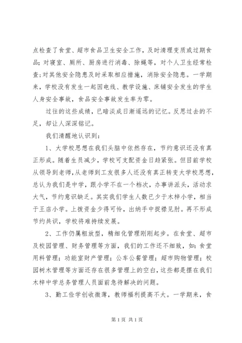 学校总务处后勤管理工作总结.docx