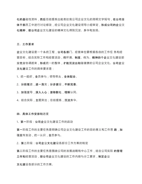 公司企业文化建设方案