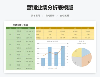 营销业绩分析表模版