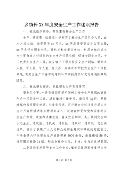 乡镇长某年度安全生产工作述职报告.docx