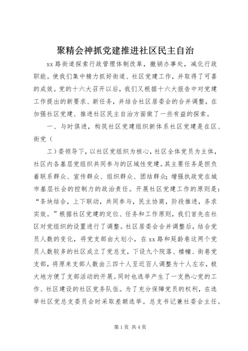 聚精会神抓党建推进社区民主自治 (4).docx