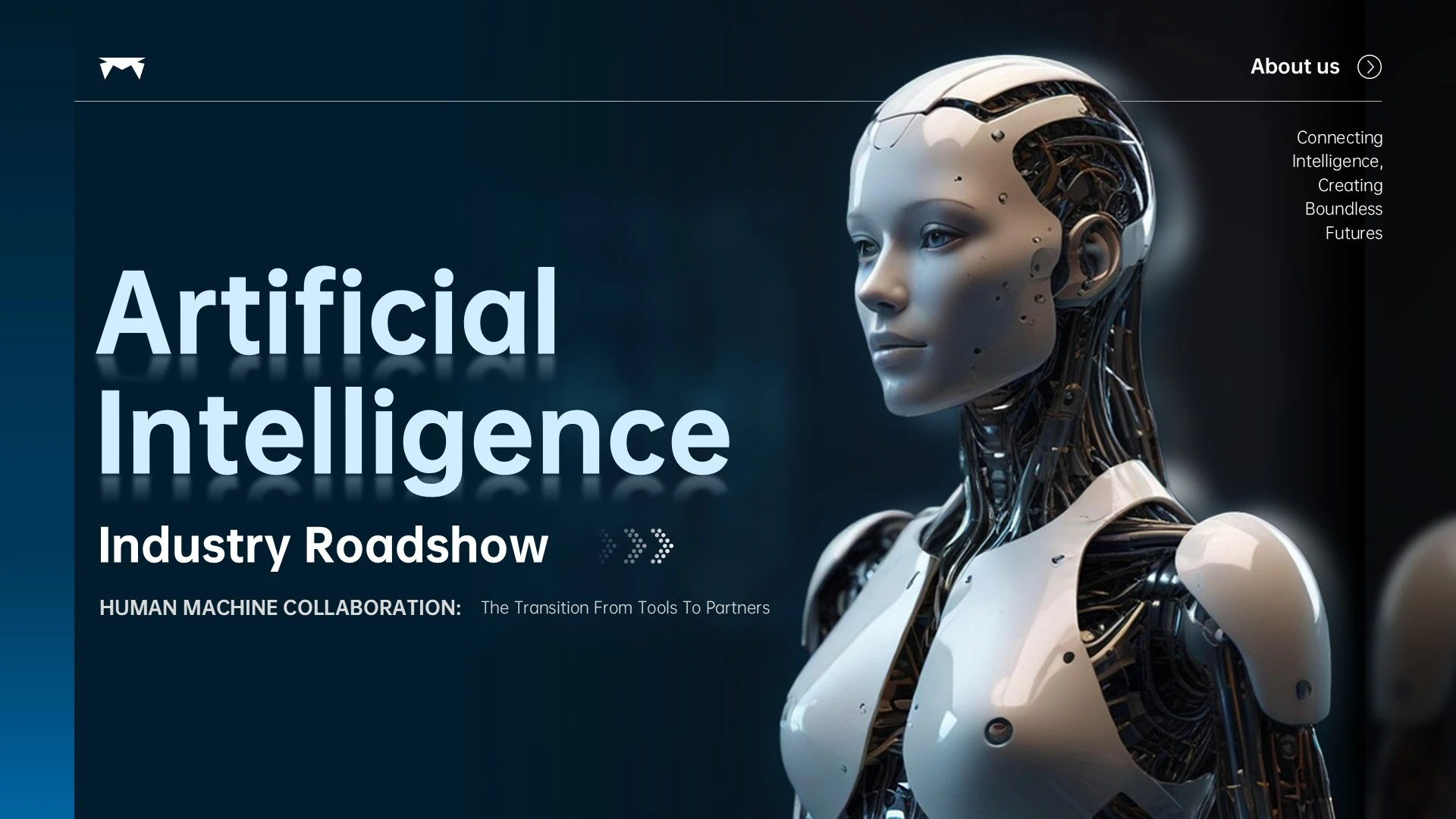 深蓝色欧美风英文人工智能PPT模板