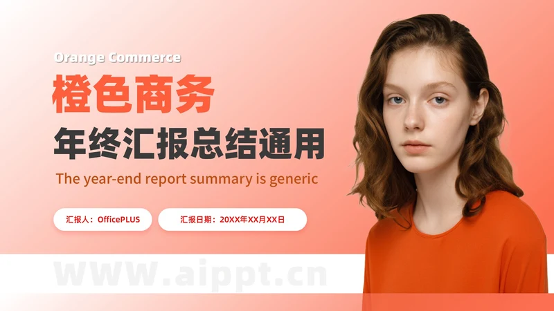 橙色商务风结束页PPT单页