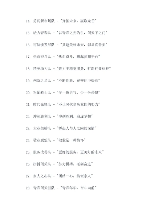 新年快乐团队名称和口号